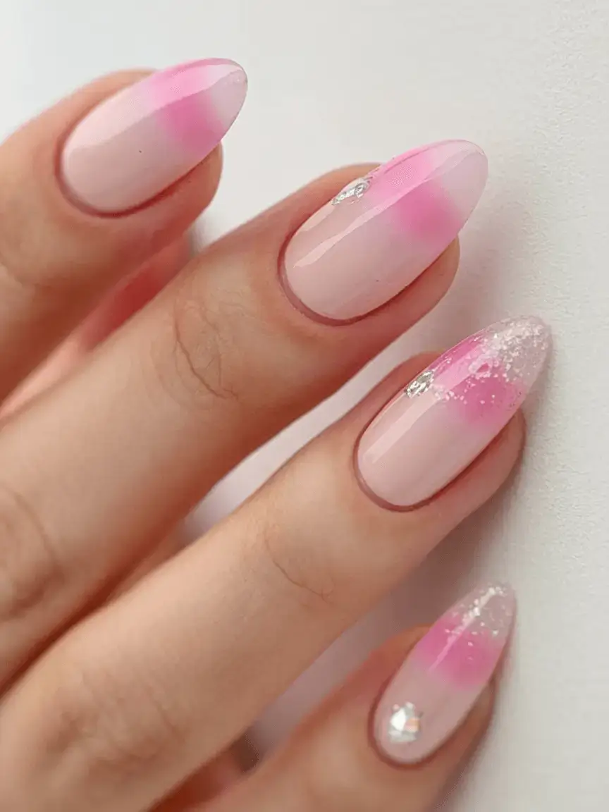june nails ideas 2025 Peony Glass Fade