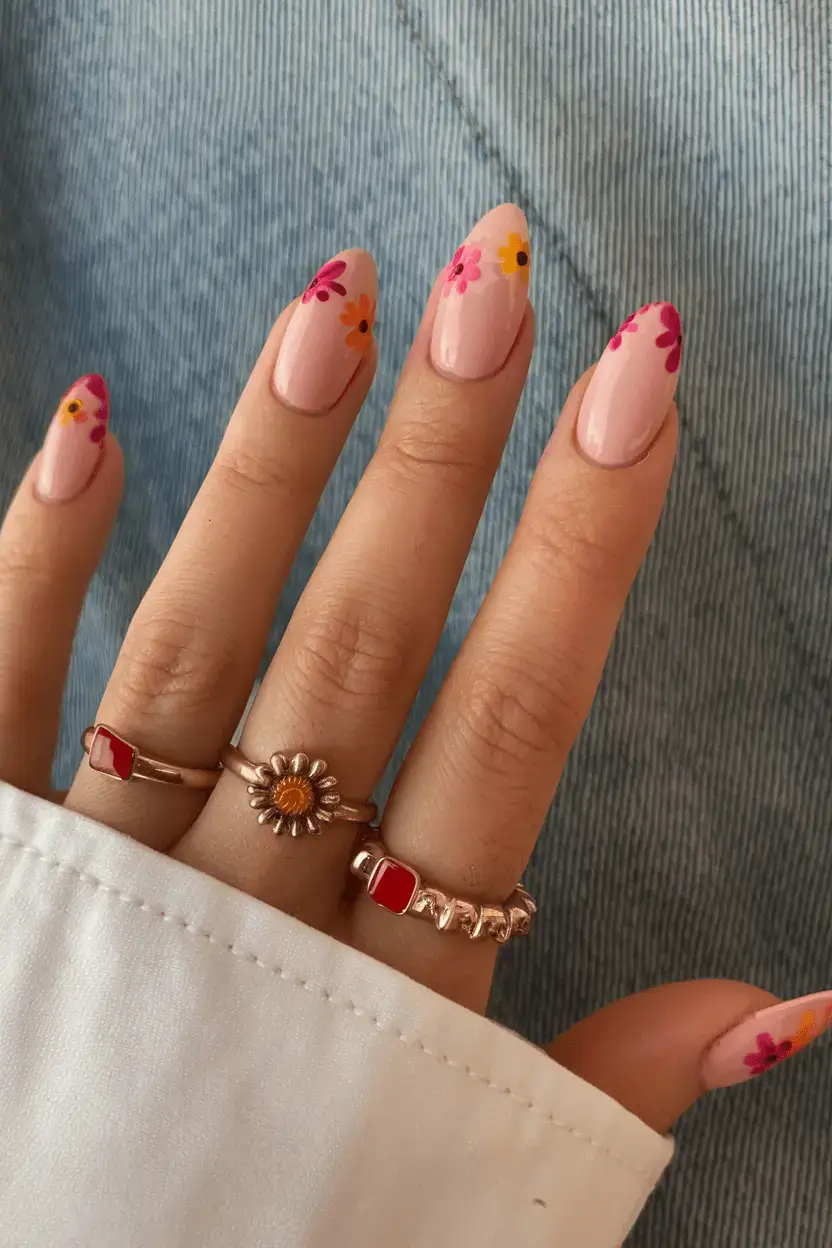 june nails ideas 2025 Cheerful Micro-Daisies