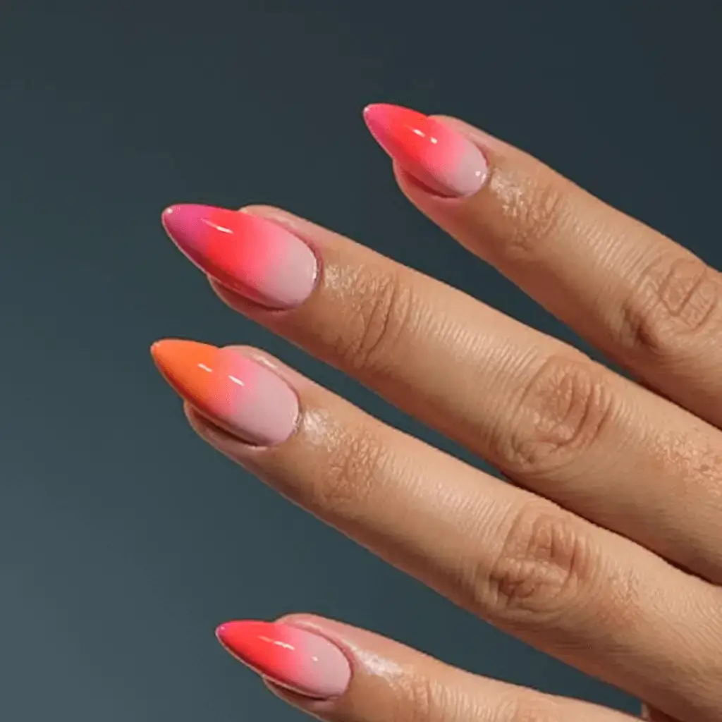 june nails ideas 2025 Tropical Ombre Tips