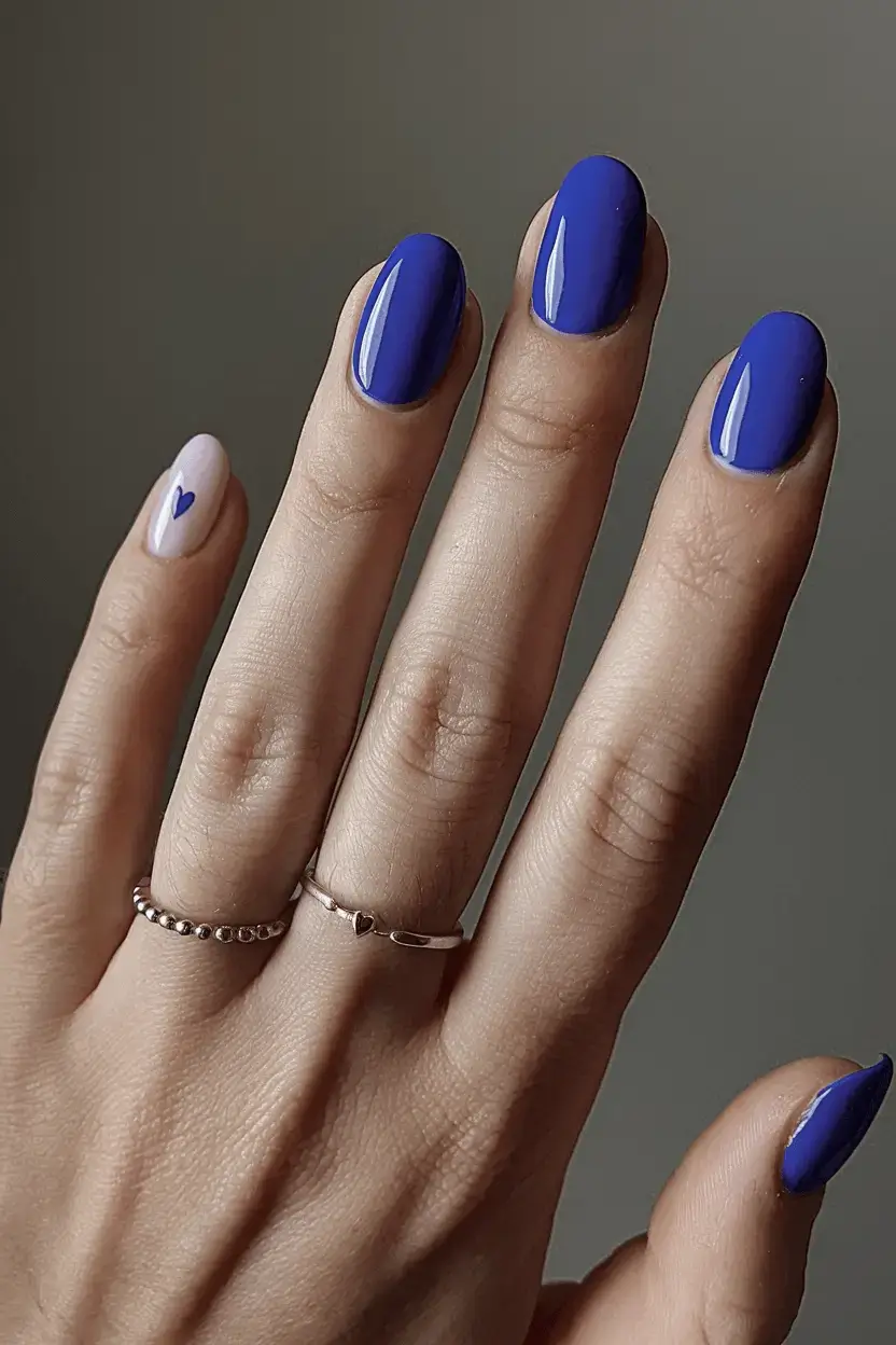 june nails ideas 2025 Cobalt Love Statement