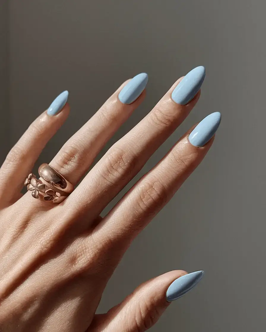 june nails ideas 2025 Sky Blue Minimalism