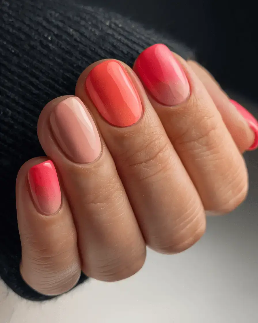 june nails ideas 2025 Sunset Sorbet Gradient