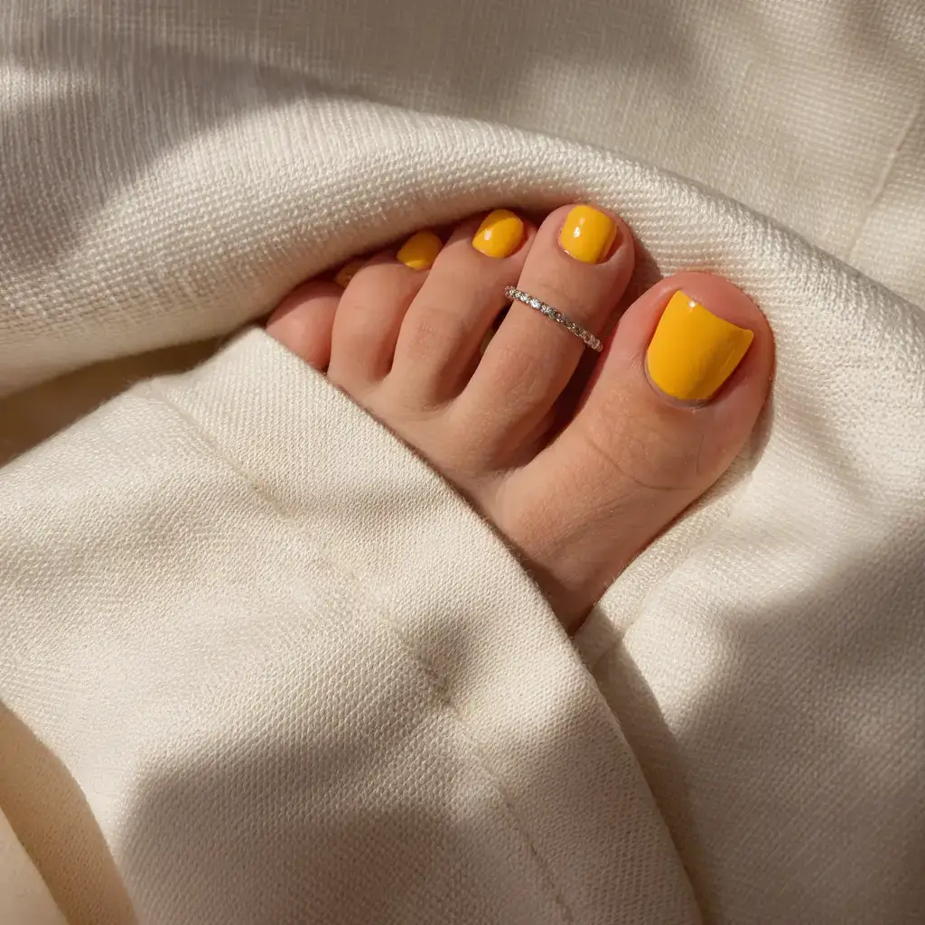 june toe nails ideas 2025 Lemon Sorbet Radiance