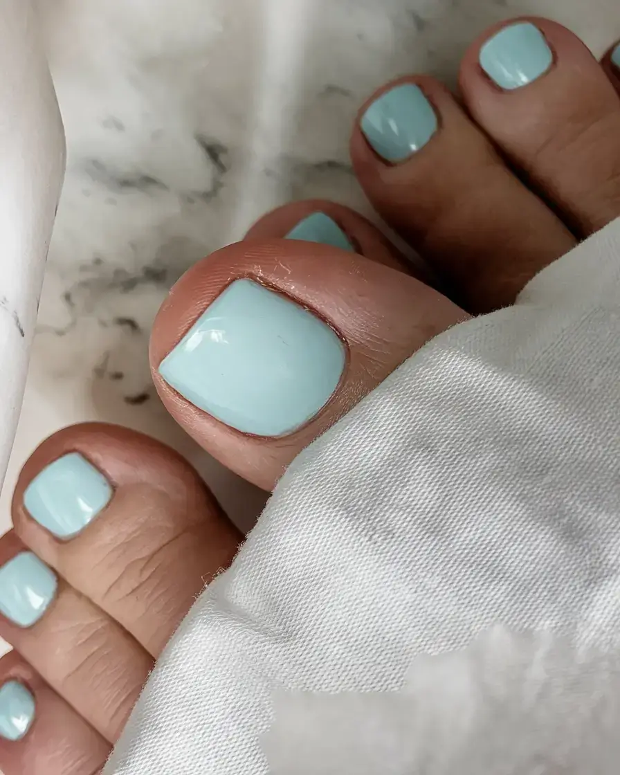 june toe nails ideas 2025 Cool Mint Simplicity