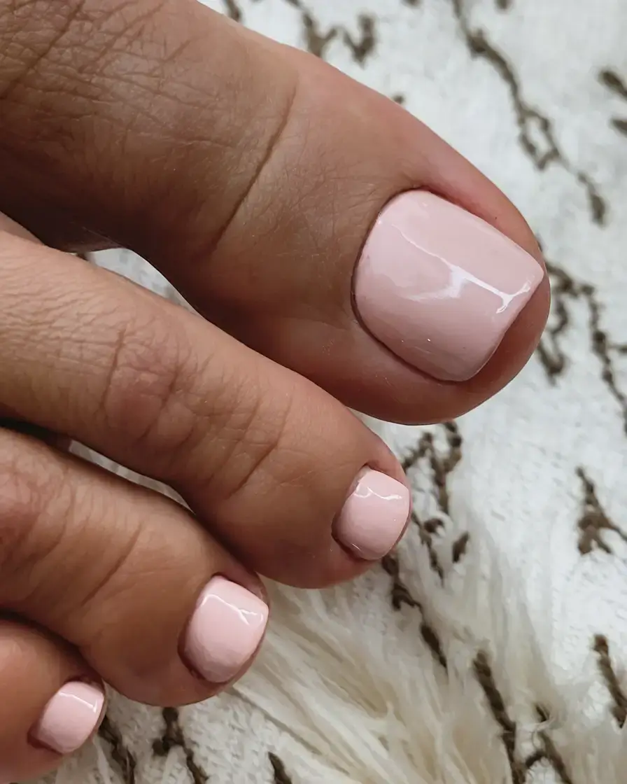 june toe nails ideas 2025 Soft Blush for Barely-There Romance