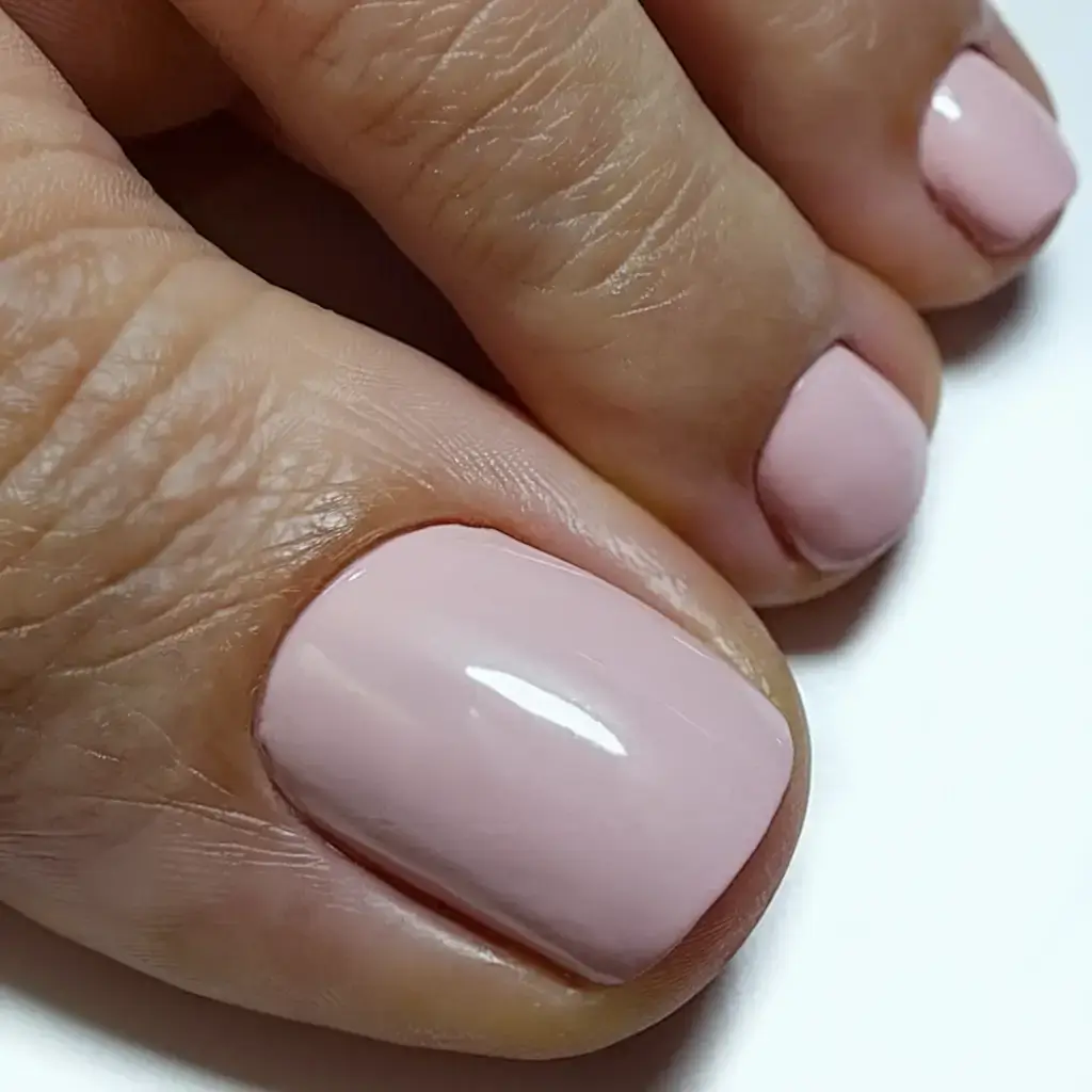 june toe nails ideas 2025 Creamy Rose that Speaks Softness