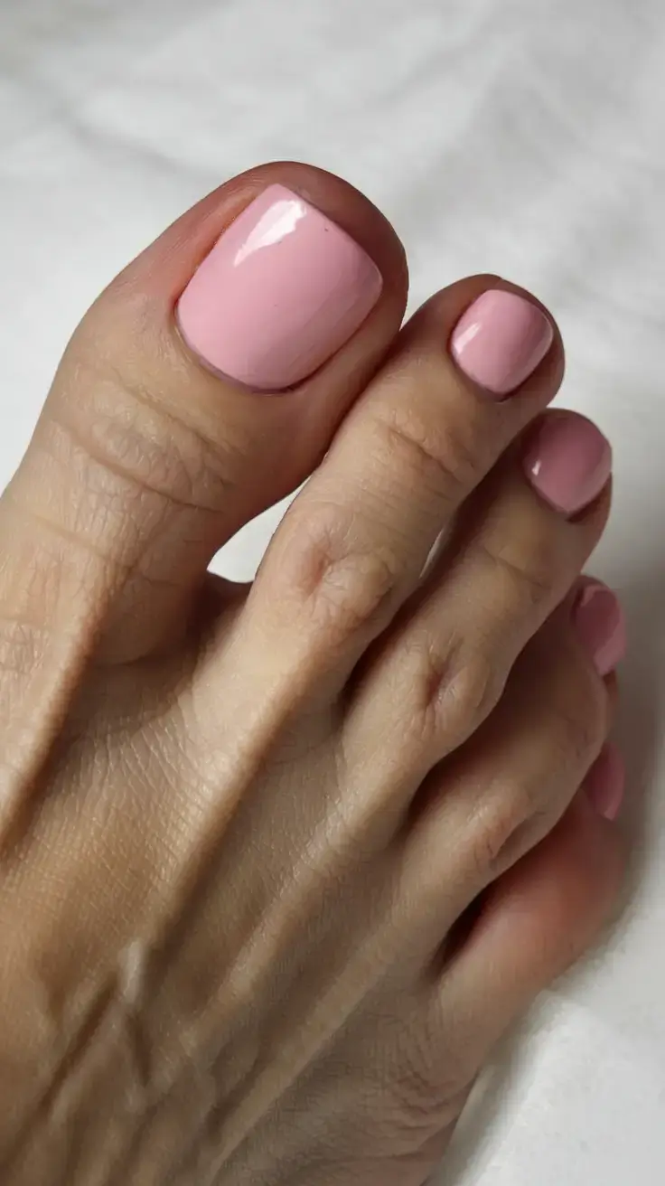 june toe nails ideas 2025 Dusty Pink for Everyday Glow