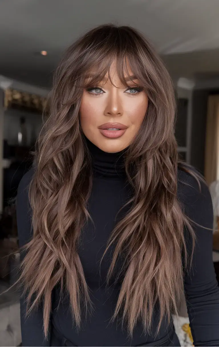 long haircut summer ideas 2025 Choppy Long Layers with Bombshell Blowout Energy