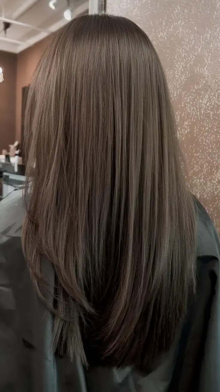long haircut summer ideas 2025 Glass-Like Layers with Sharp Mid-Length Ends