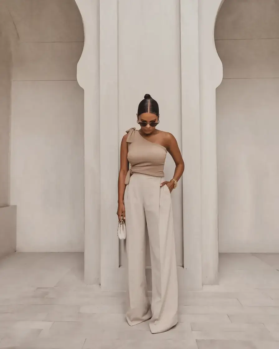 old money outfits ideas summer 2025 Sculptural Neutrals with Asymmetry