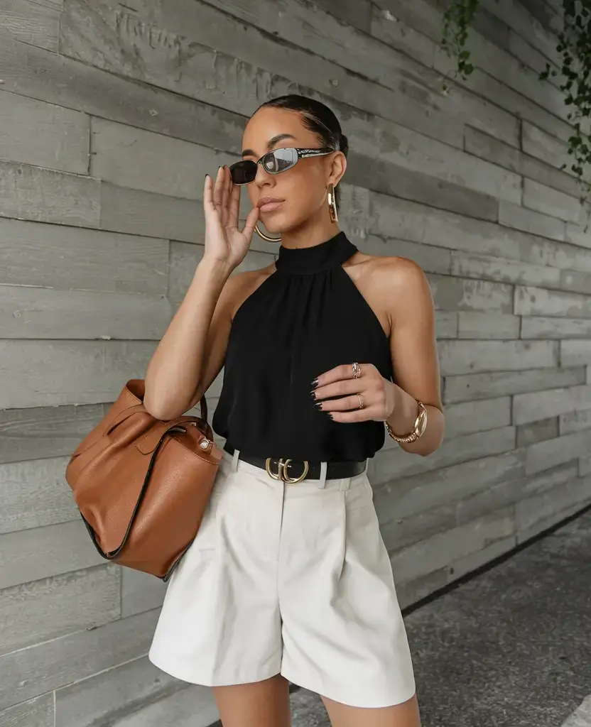 old money outfits ideas summer 2025+Black Silk and Power Belting