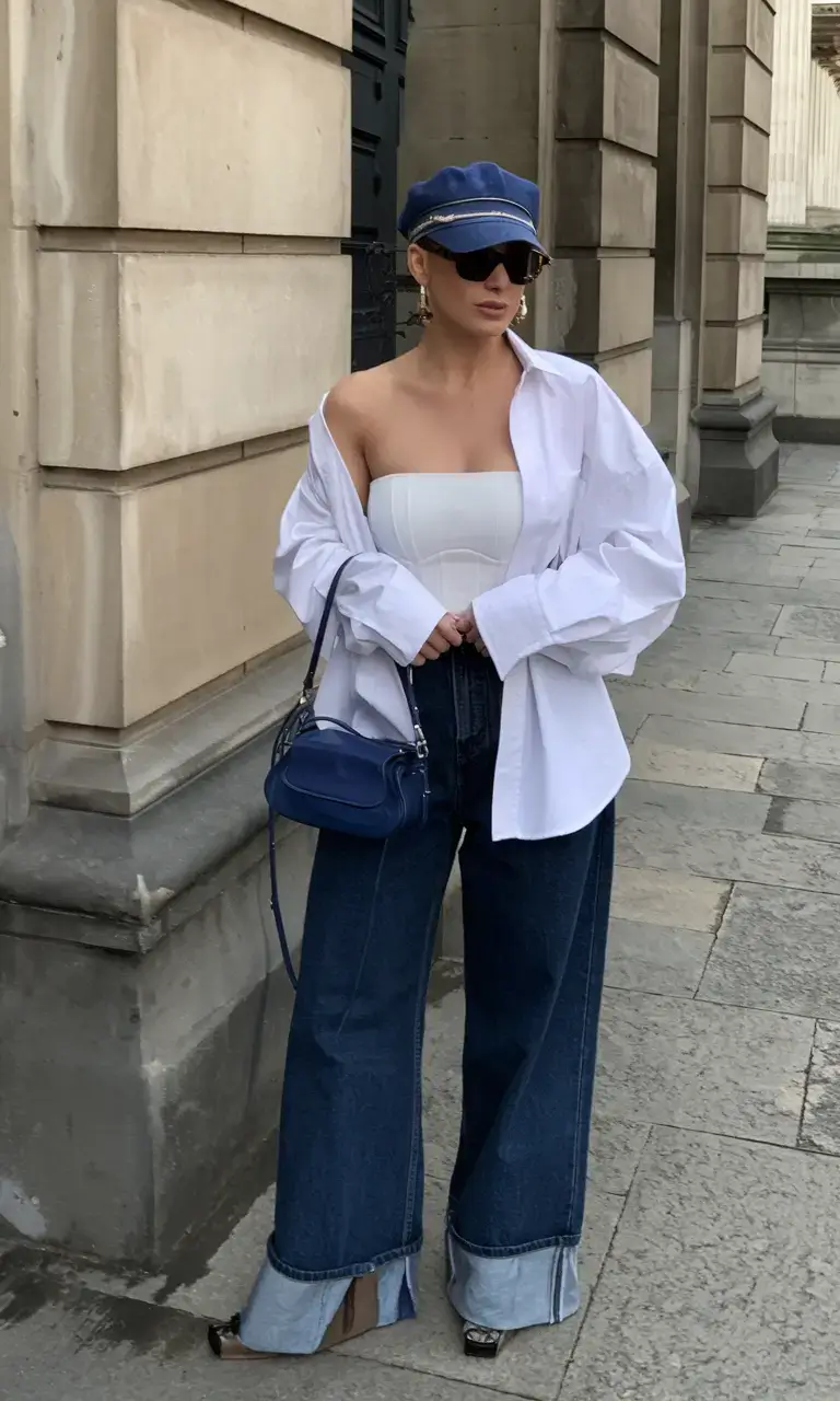 oversized summer outfits 2025 Parisian Drama Meets Denim