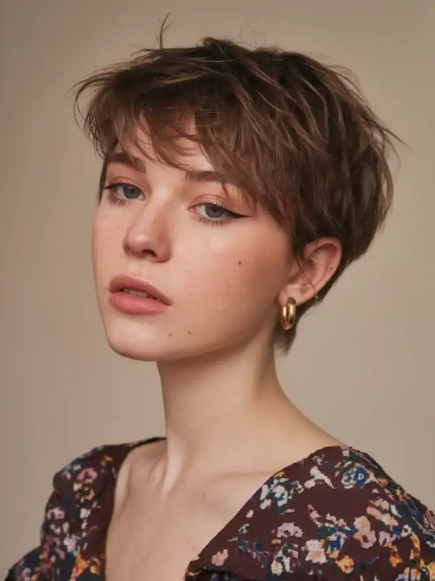 pixie haircuts summer ideas 2025 Bronze Pixie with Choppy Fringe