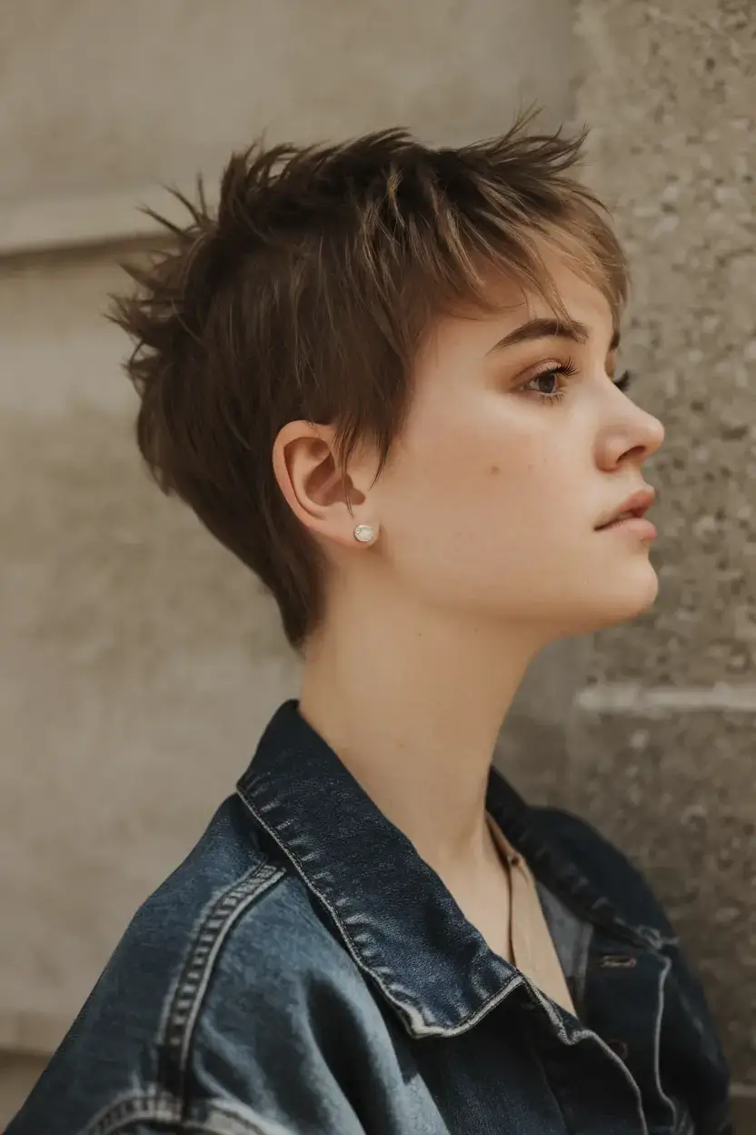 pixie haircuts summer ideas 2025 Grunge Pixie with Spiked Layers