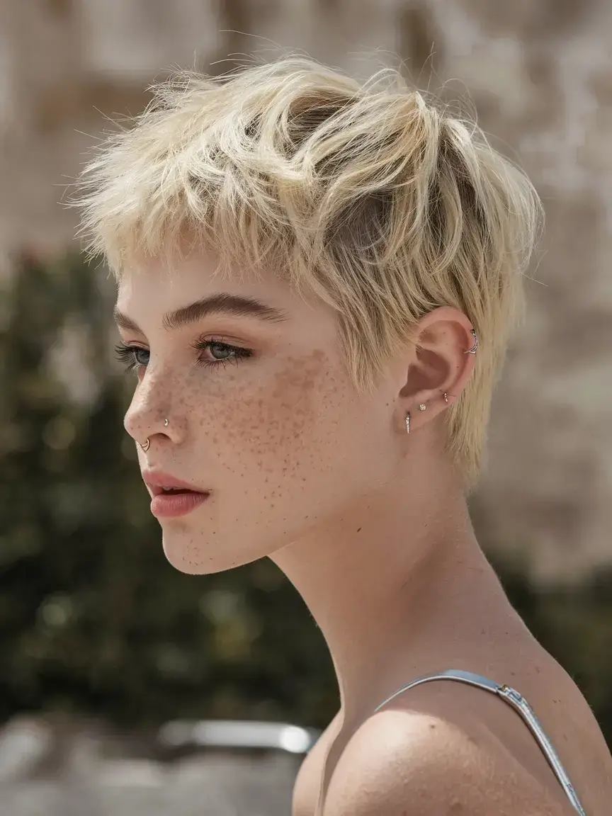 platinum cool micro pixie hairstyle