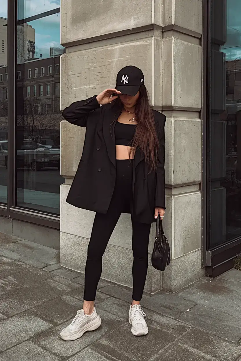 simpl summer legging outfits ideas 2025 Monochrome Power Move