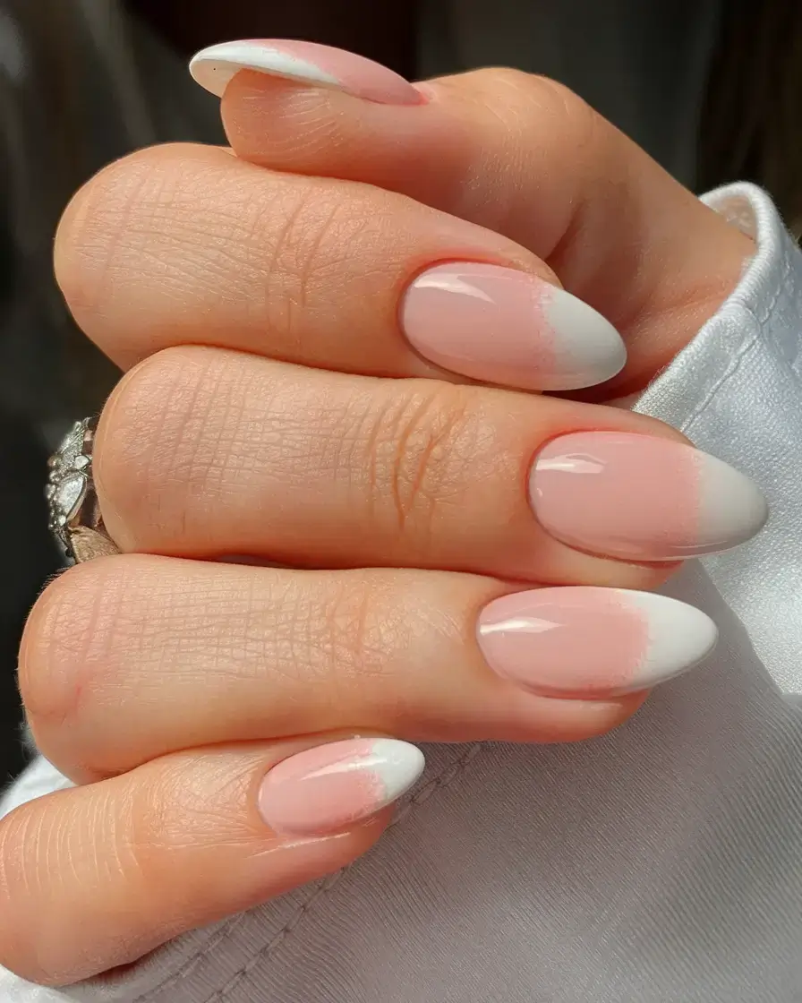 summer almonds nails ideas 2025 Soft Blend French Fade