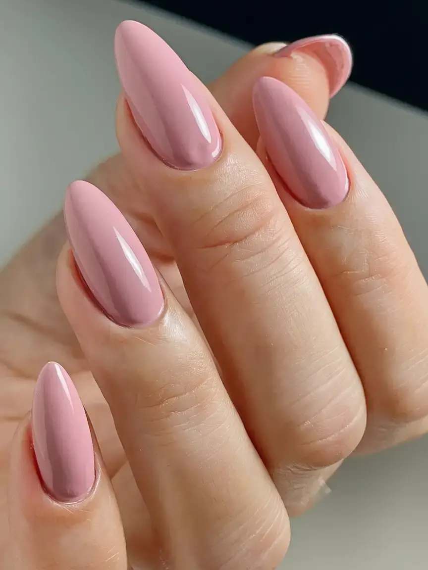 summer almonds nails ideas 2025 Classic Rosy Gloss