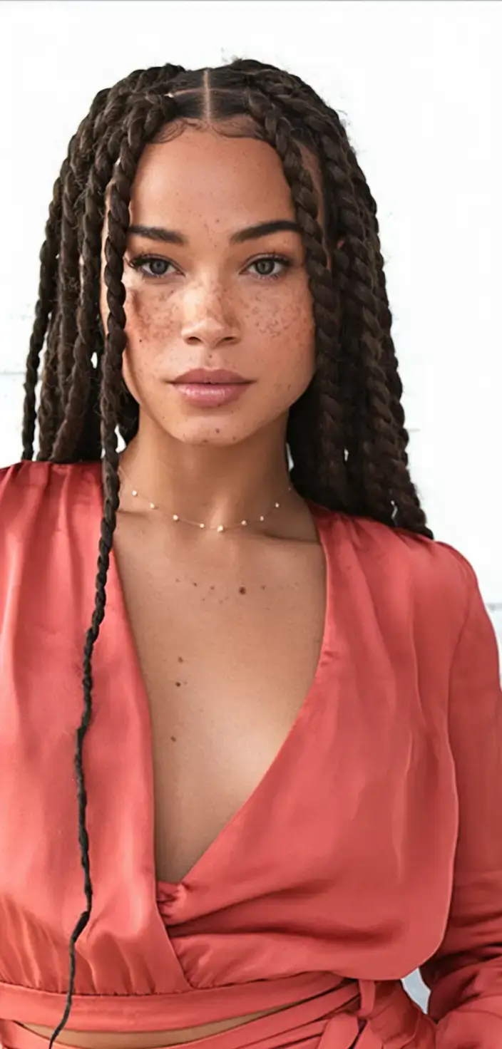 summer braids for black women 2025 Loose Rope Twists with Center Part