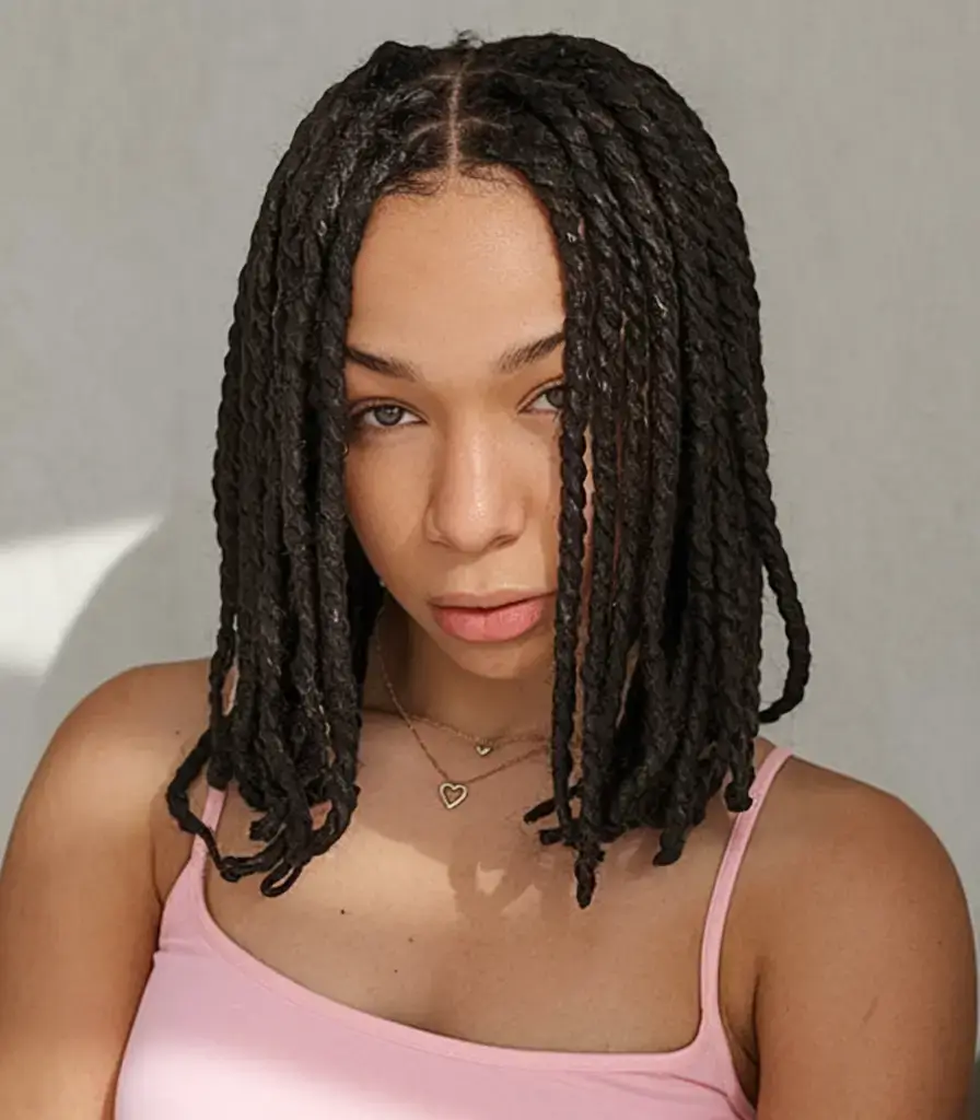 summer braids for black women 2025 Short Bob Twists with Center Part
