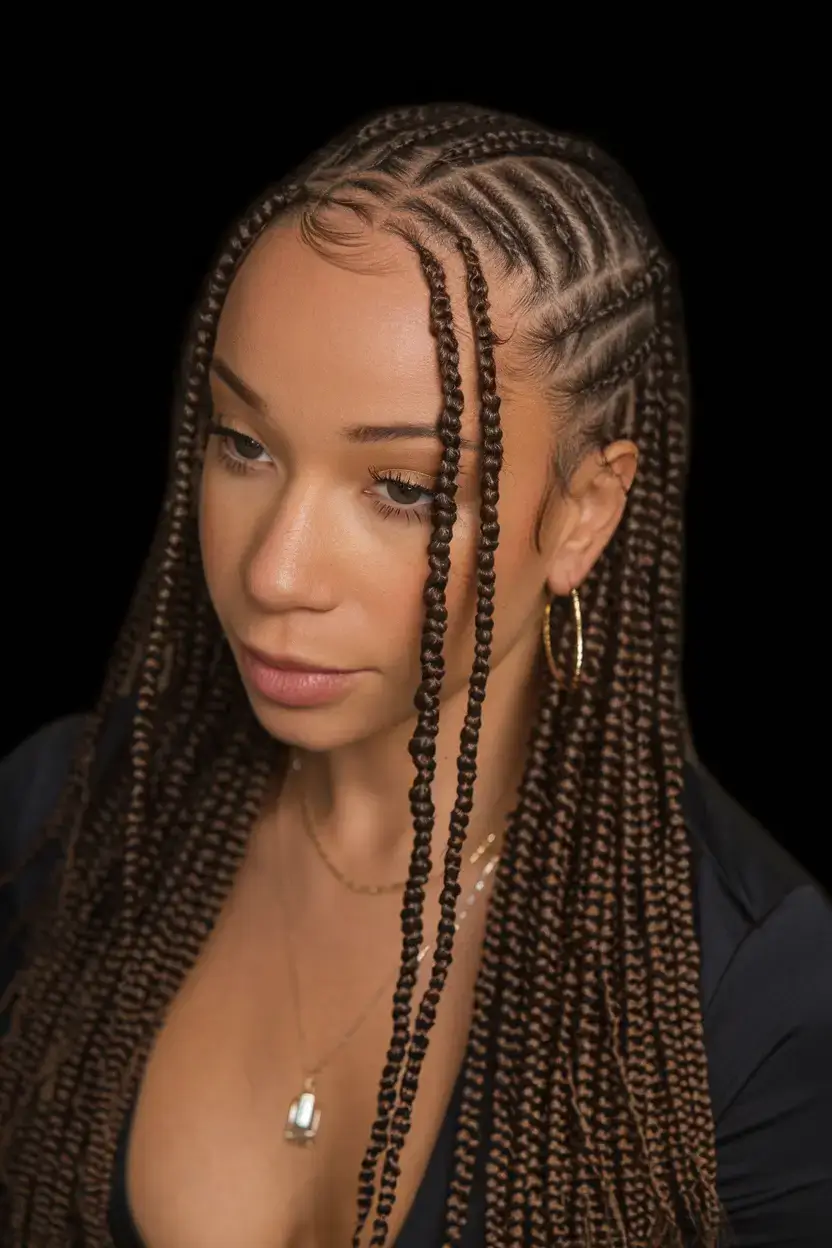summer braids for black women 2025 Brick-Lane Pattern Fulani Braids