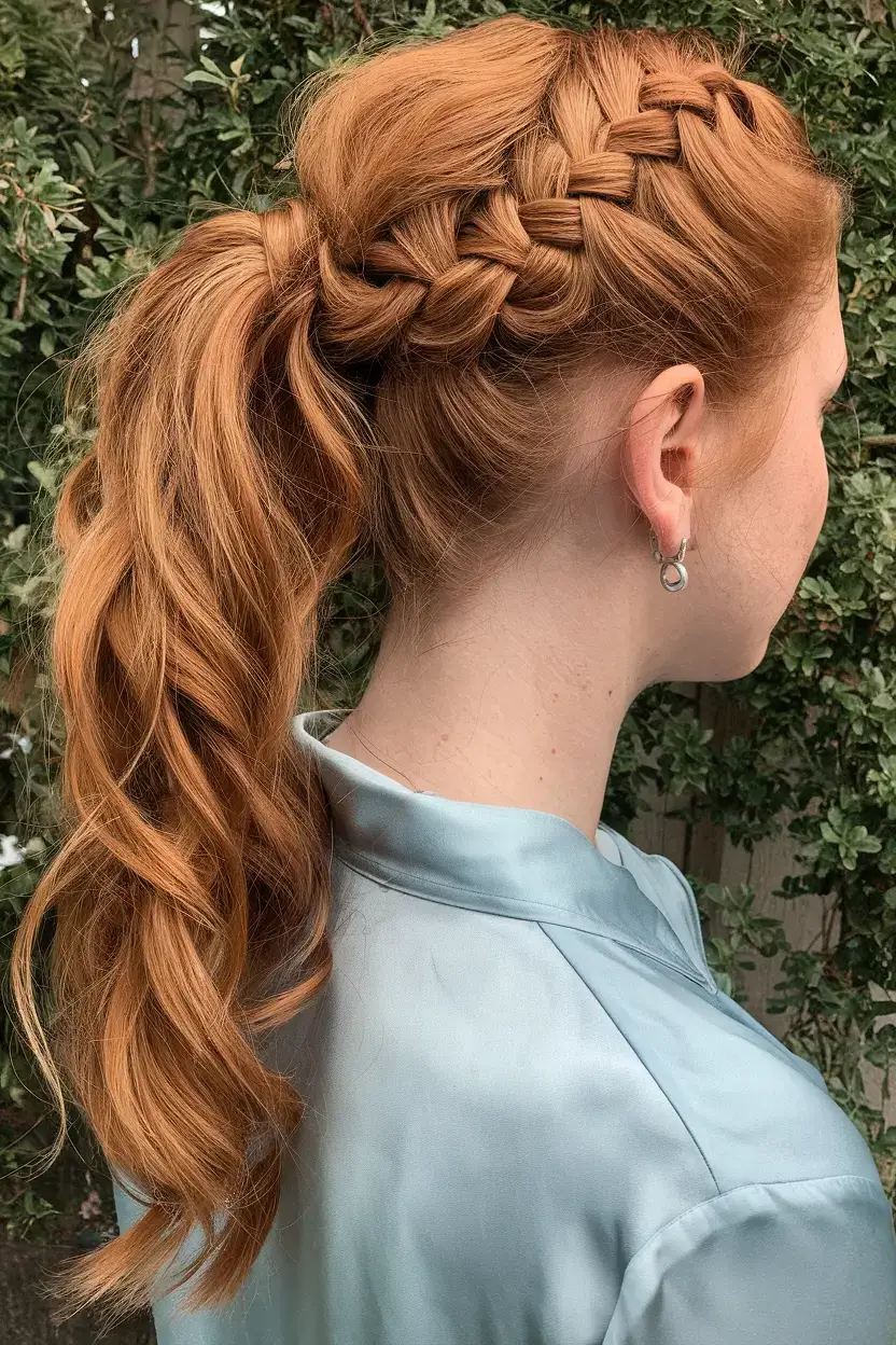 summer braids hairstyle ideas 2025 Voluminous Dutch Braid Into High Ponytail