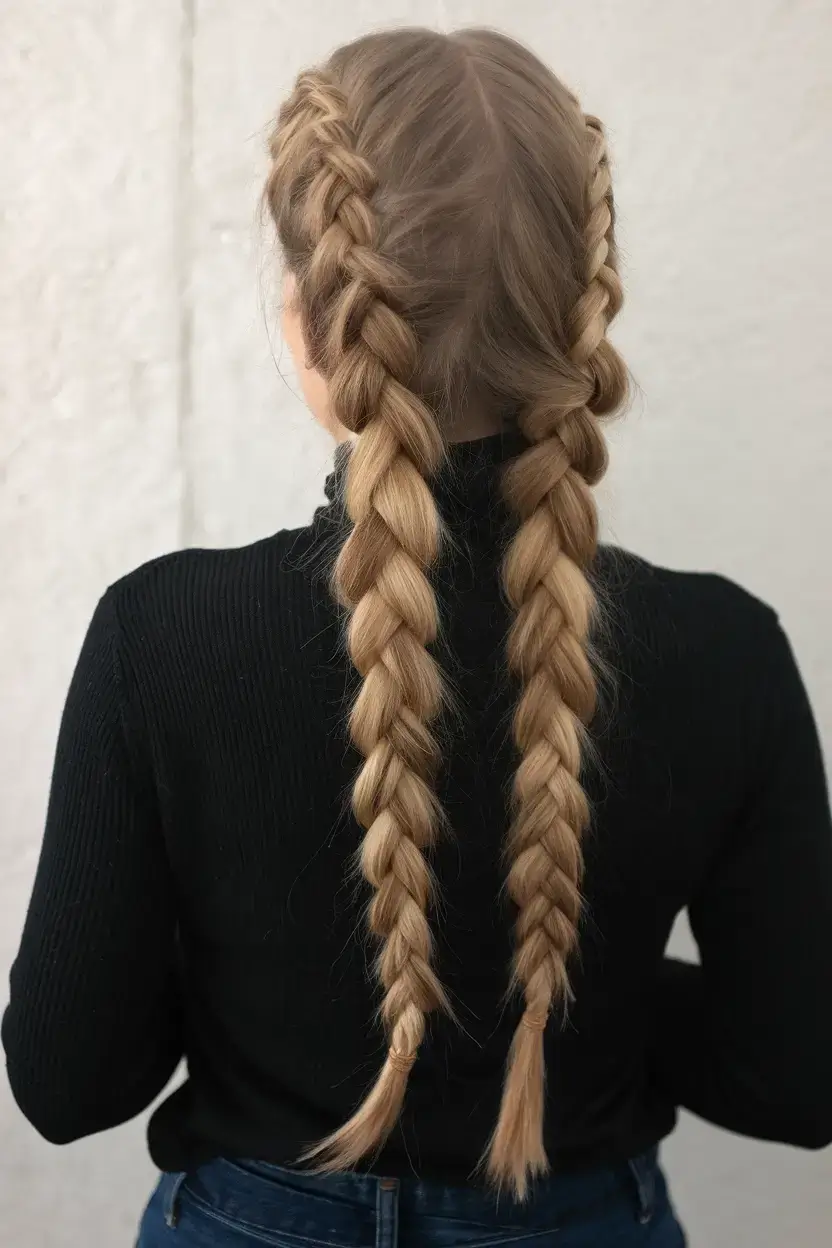 summer braids hairstyle ideas 2025 Loose Dutch Braids With Effortless Fall