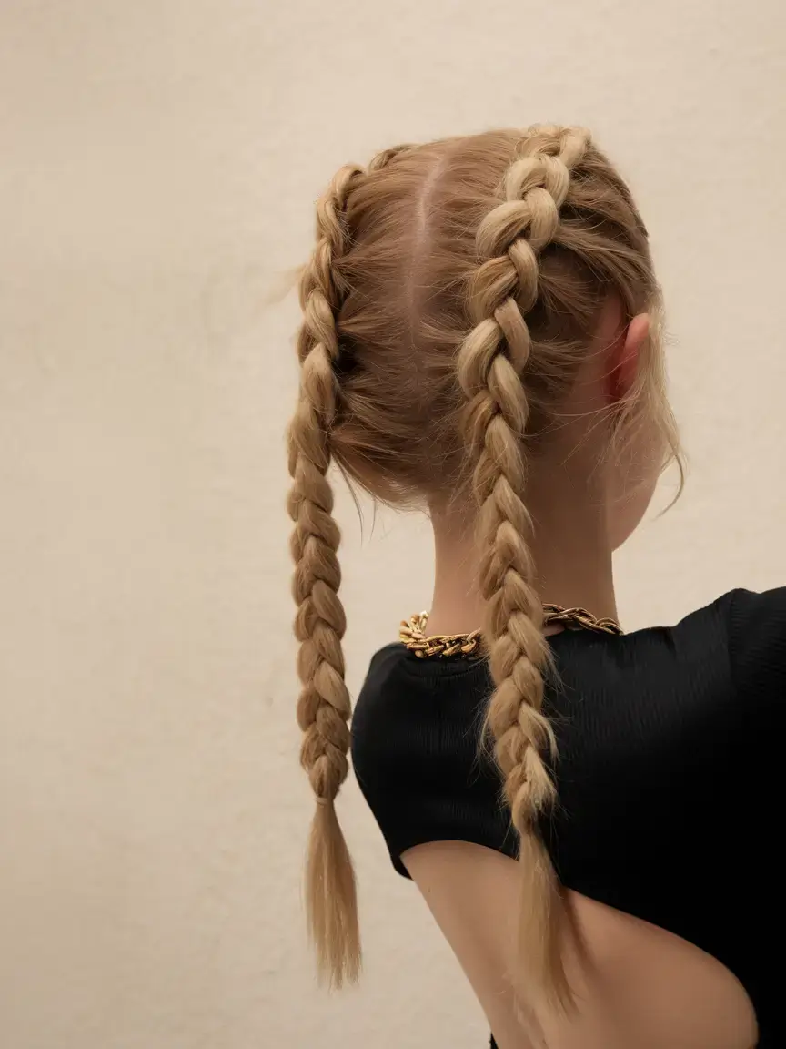 summer braids hairstyle ideas 2025 Tight Dutch Braids With High-Crown Drama