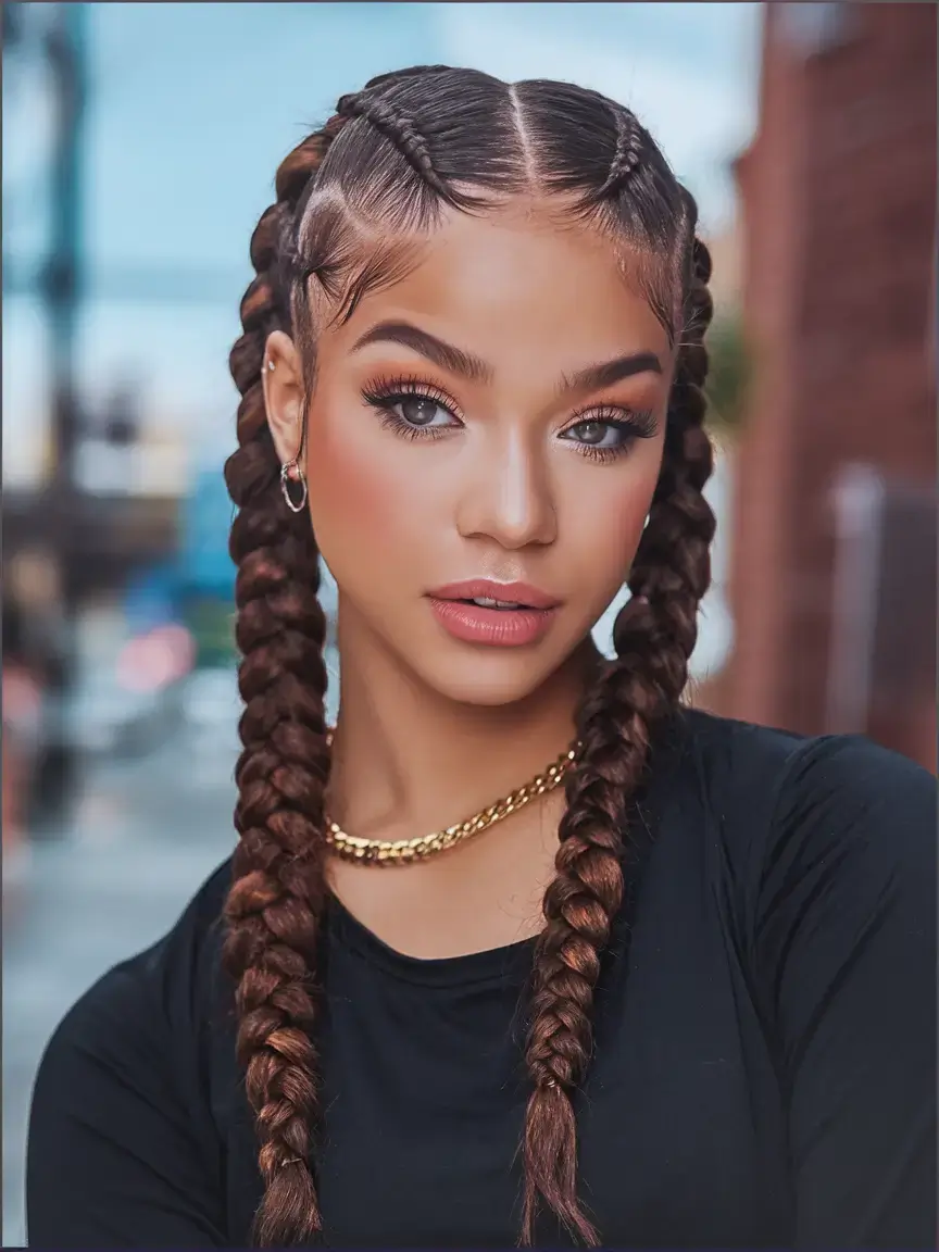 summer braids hairstyle ideas 2025 Slick and Snatched Boxer Braids