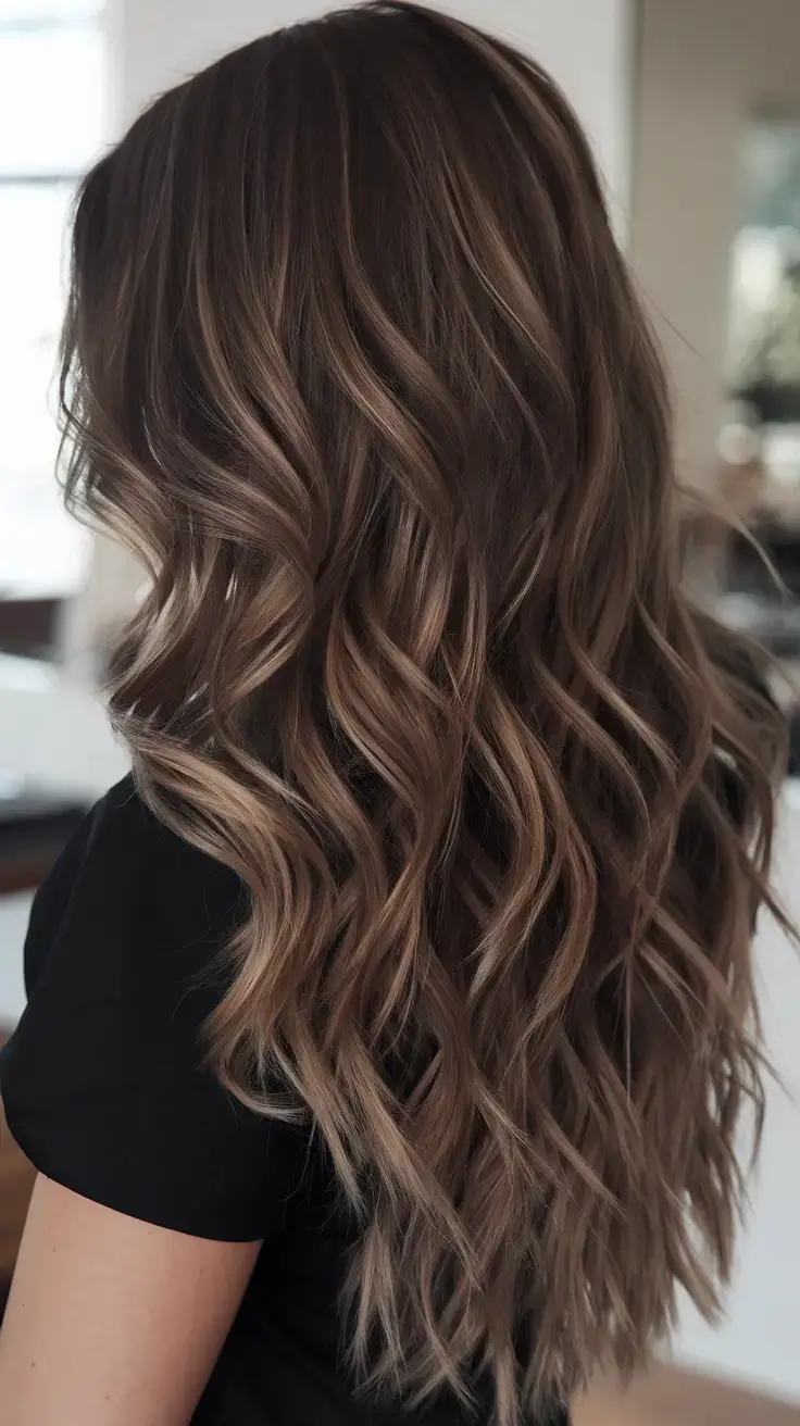 summer brunette hair colors ideas 2025 Dimensional Taupe Balayage with Ashy Ends