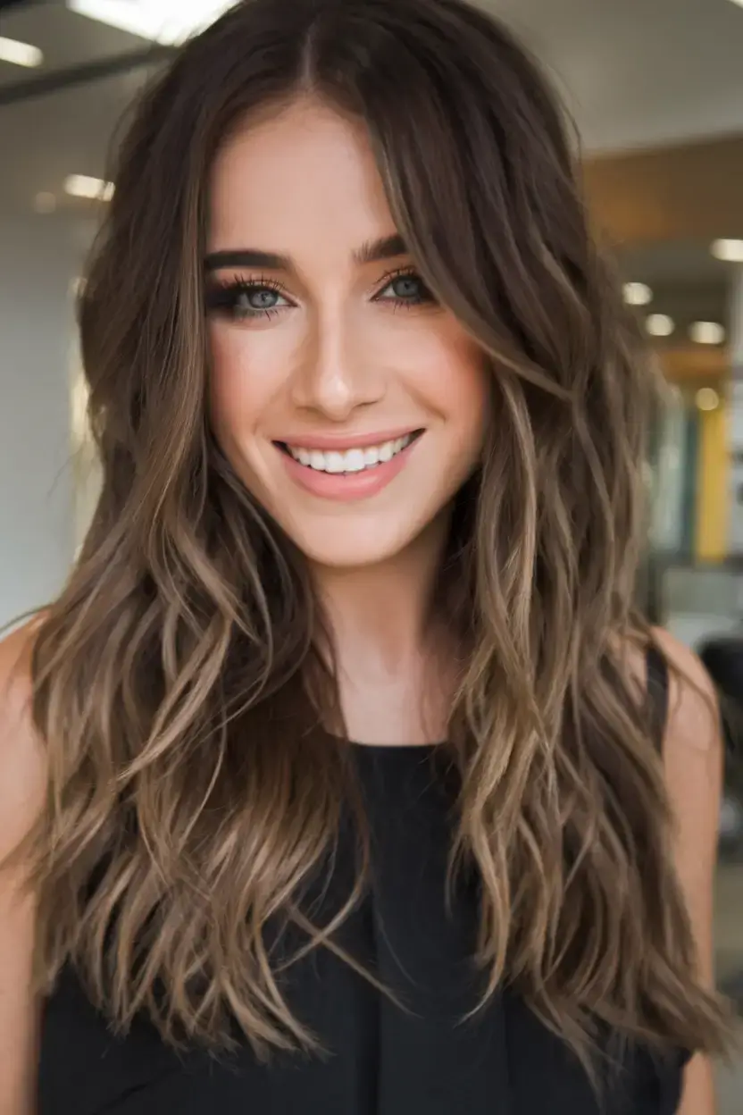 Brunette hair color asthetics for 2025.