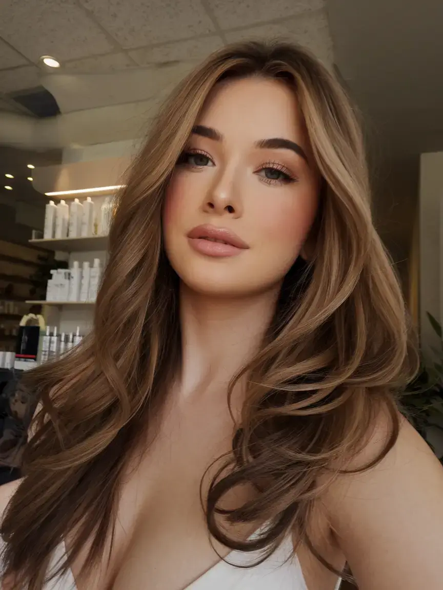 summer brunette hair colors ideas 2025 Warm Beige Brunette with Creamy Light Ends