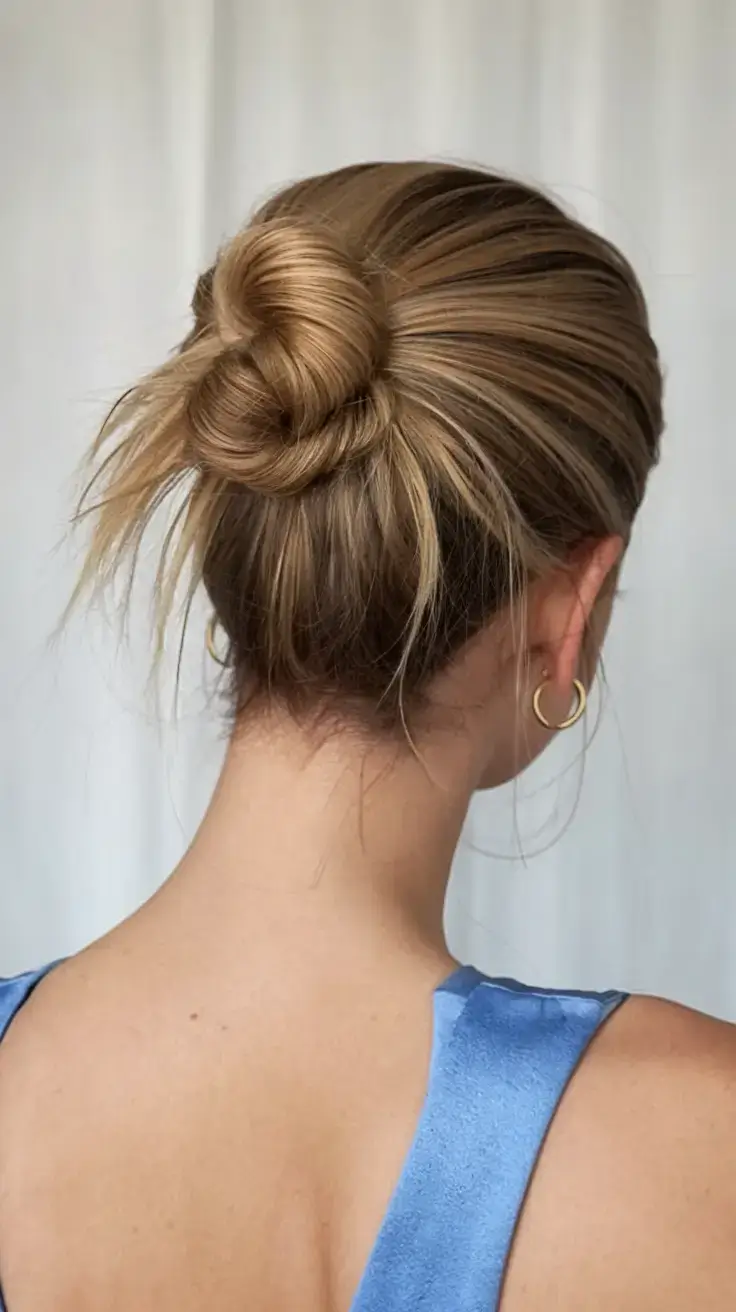 summer buns hairstyle 2025 Textured Twist Knot with Undone Charm