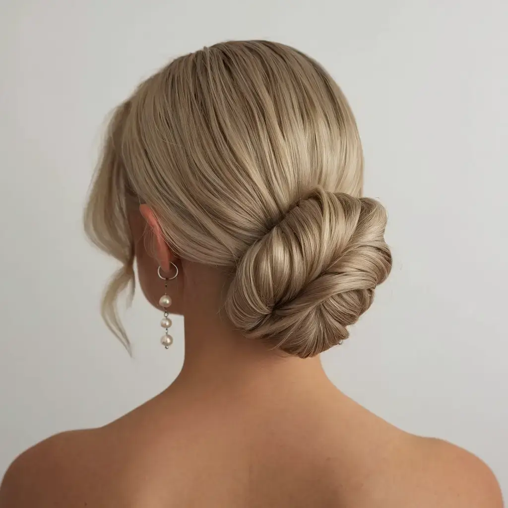 summer buns hairstyle 2025 Elegant Rope-Twisted Blonde Bun