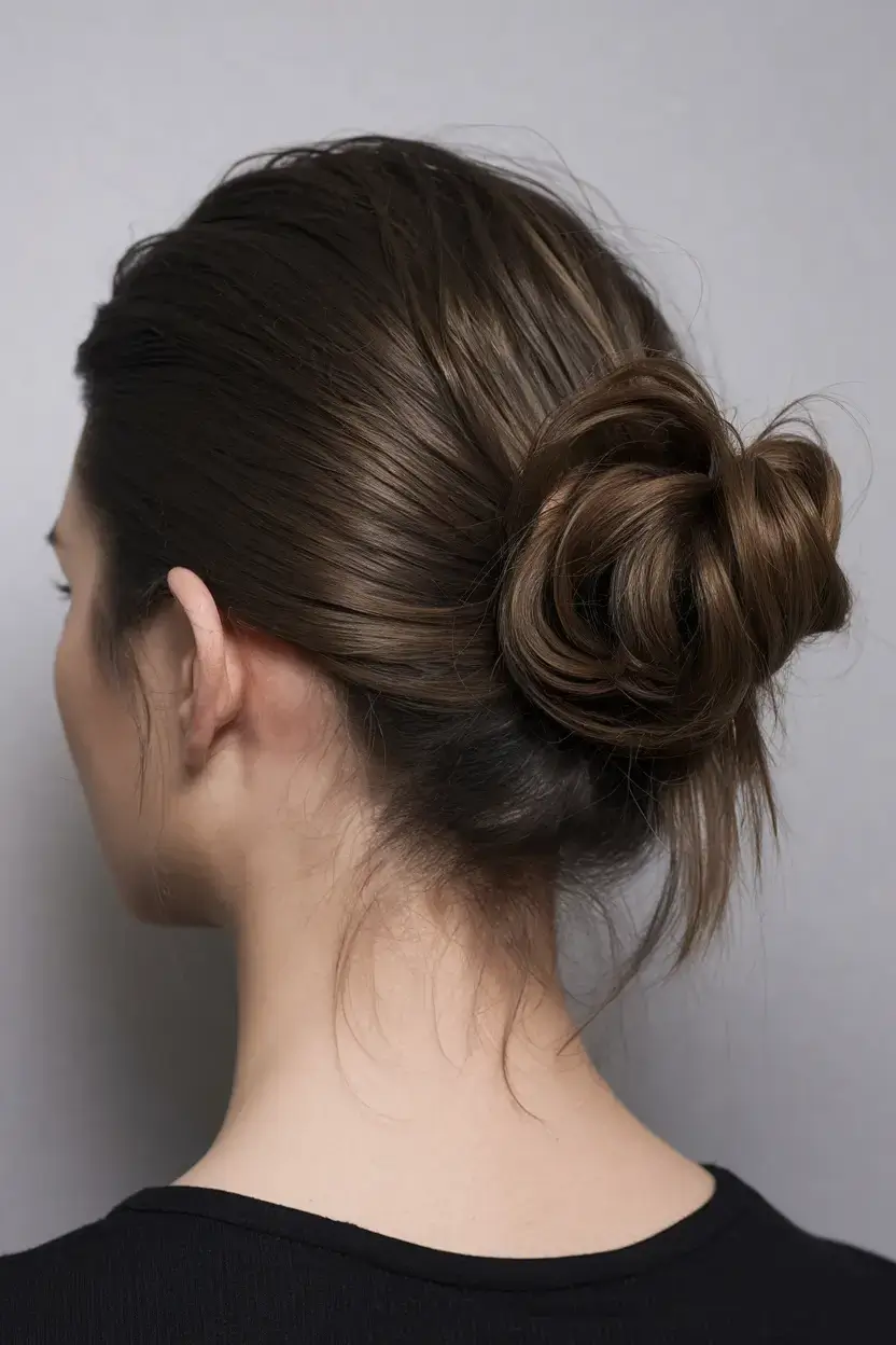 summer buns hairstyle 2025+Modern French-Twist Bun
