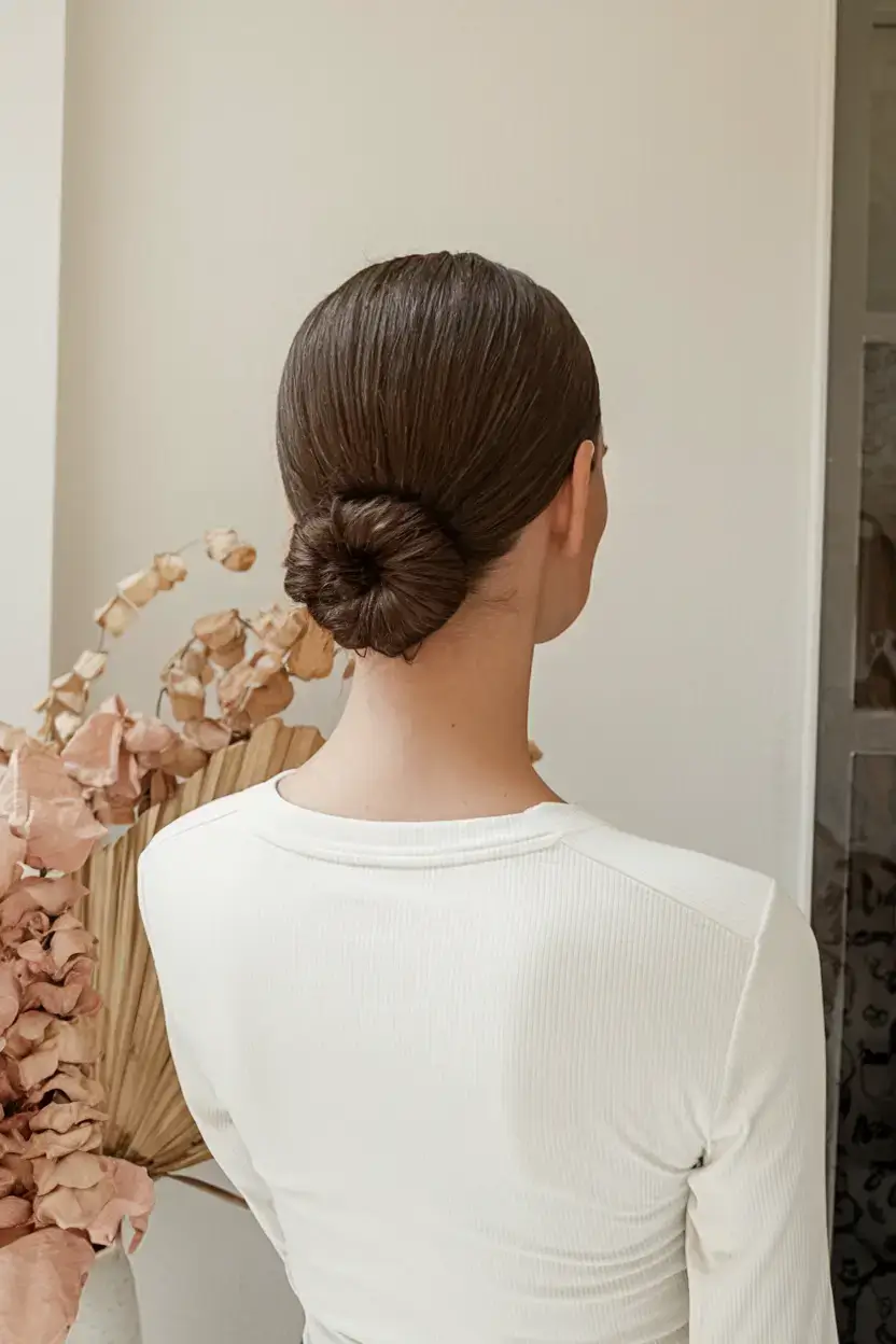 summer buns hairstyle 2025 Polished Mid-Century Inspired Knot