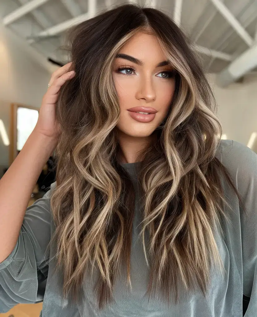 summer hair color for brunettes highlights sun kissed 2025 Bronzed Espresso Waves with Beachy Dimension