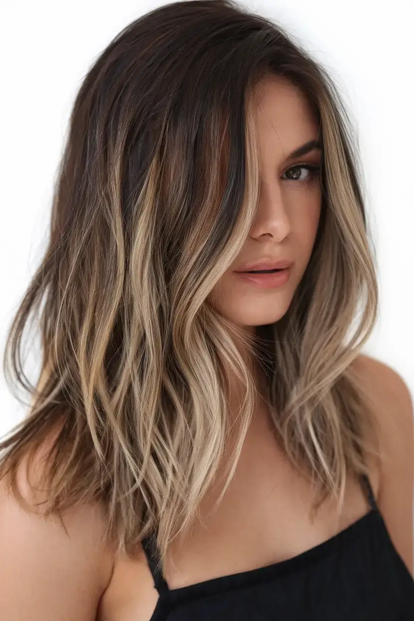 summer hair color for brunettes highlights sun kissed 2025 Cool-Toned Mocha with Vanilla Tipping
