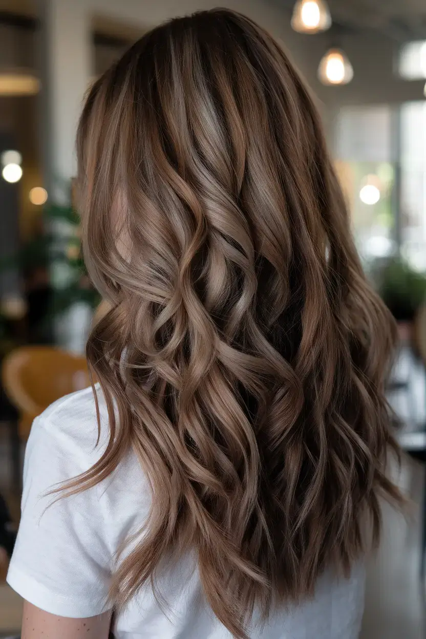 summer hair color for brunettes highlights sun kissed 2025 Soft Cinnamon Brunette with Velvet Curls