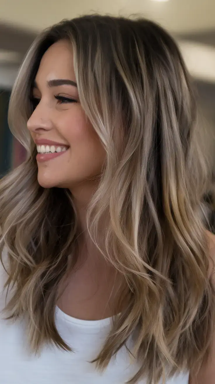summer hair color for brunettes highlights sun kissed 2025+Soft Sand-Toned Balayage with a Root Melt