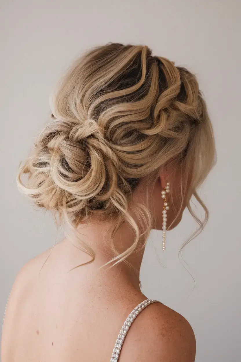 summer hairstyles for long hair 2025 Intricate Twisted Chignon for Golden Evenings