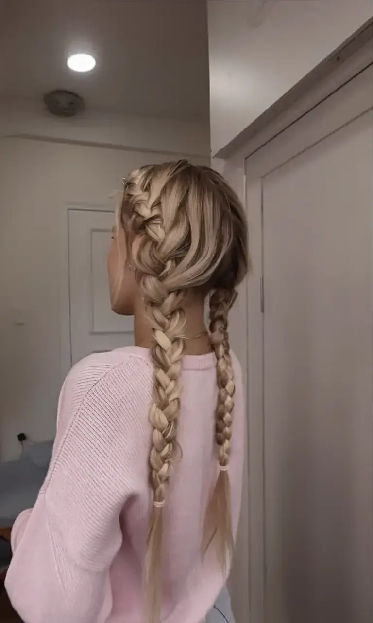 summer hairstyles for long hair 2025 Tight Dutch Braids with a Sleek Finish