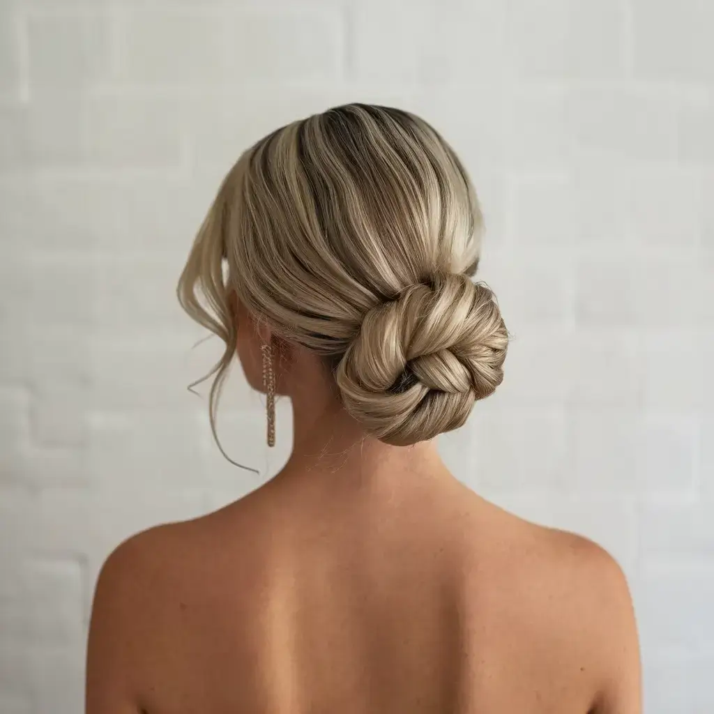summer hairstyles for medium hair 2025 Braided Chignon for Soft Evenings