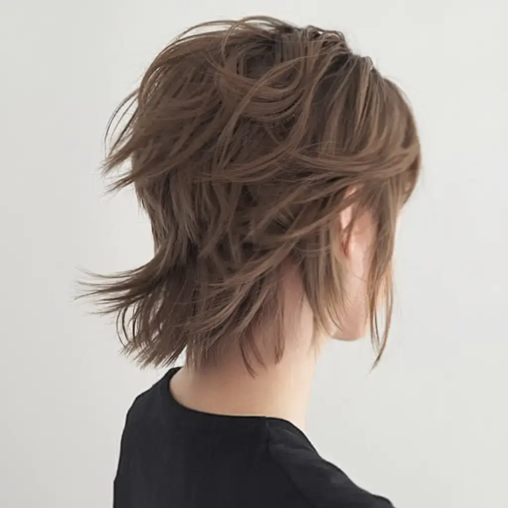 summer hairstyles for short hair 2025+Flipped-Out Textured Shag