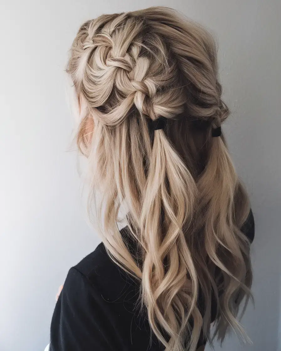 summer hairstyles for short hair 2025+Double Side Braids into Casual Tails