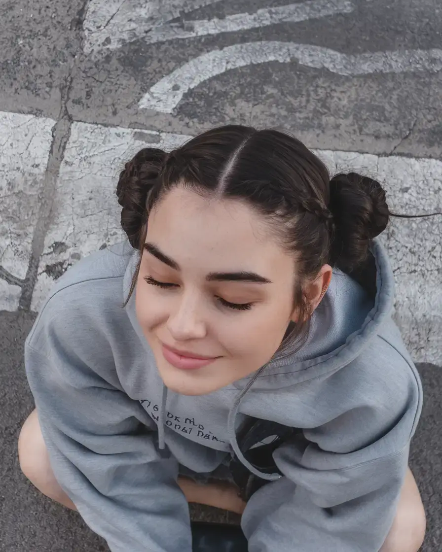 summer hairstyles for short hair 2025+Boxer Braids into Sleek Space Buns