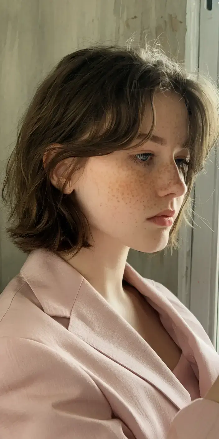summer hairstyles for short hair 2025+Feathered Collarbone Bob with Airy Layers