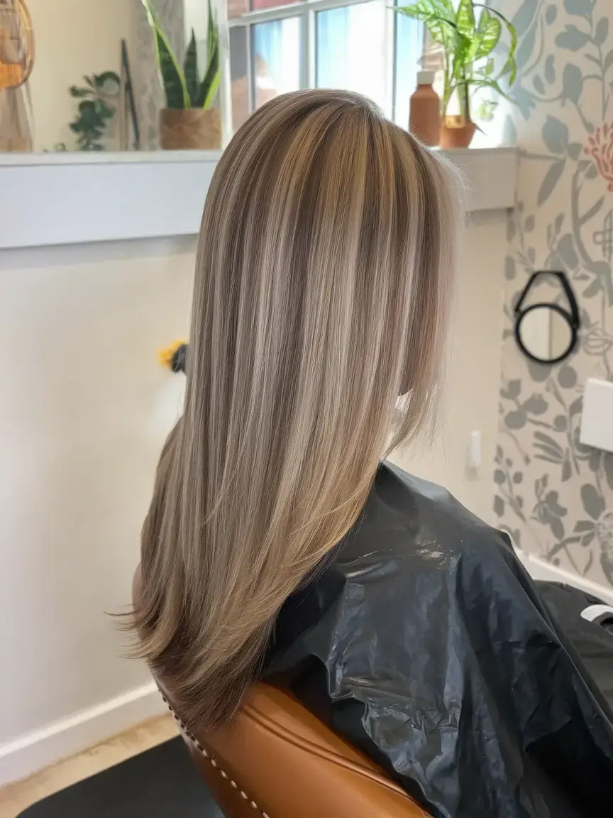 summer highlights ideas 2025 Sleek and Silvery Blonde Blend