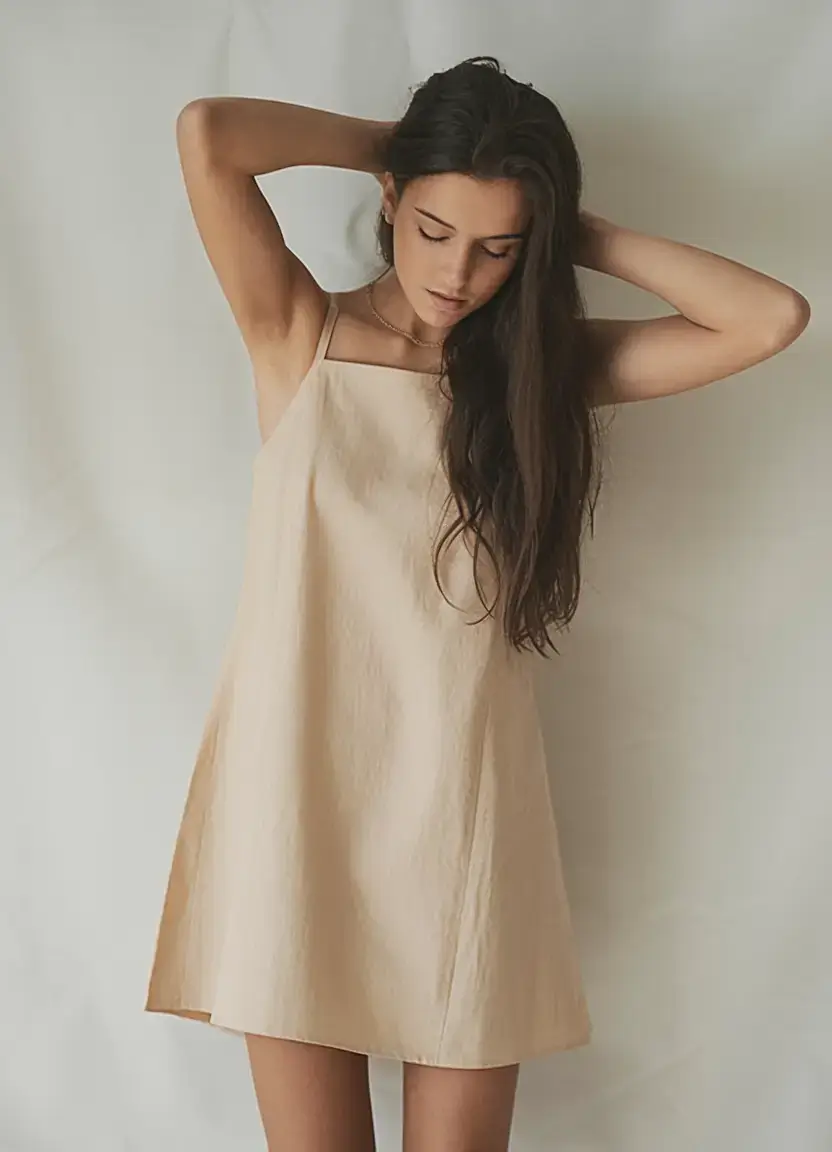 summer mom outfit trends 2025 Soft Peach Minimalism