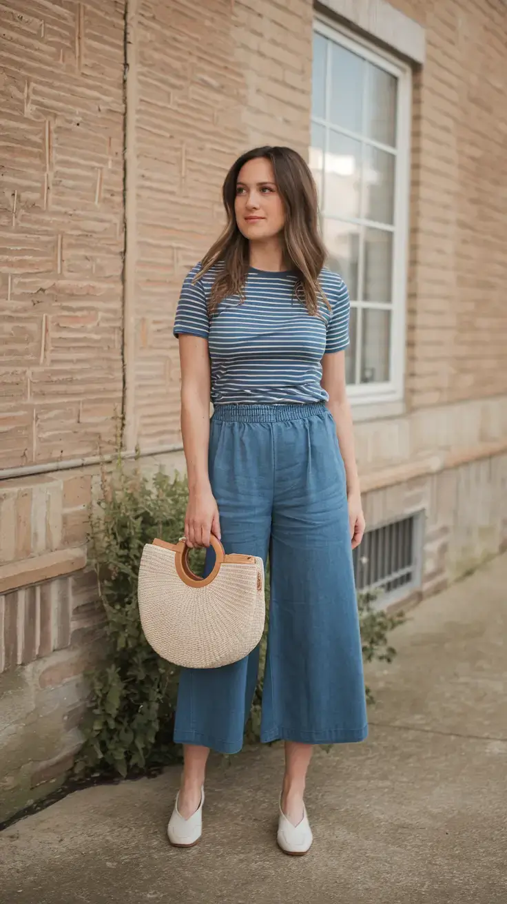 summer mom outfit trends 2025 The Denim Blue Effortless Combo